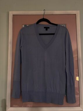 J. Crew Light Blue V-Neck Women's Sweater